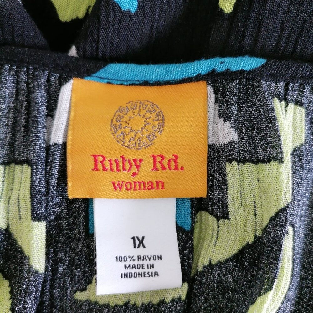 Ruby Rd. Womens Black Tie Round Neck Geometric Pr… - image 4